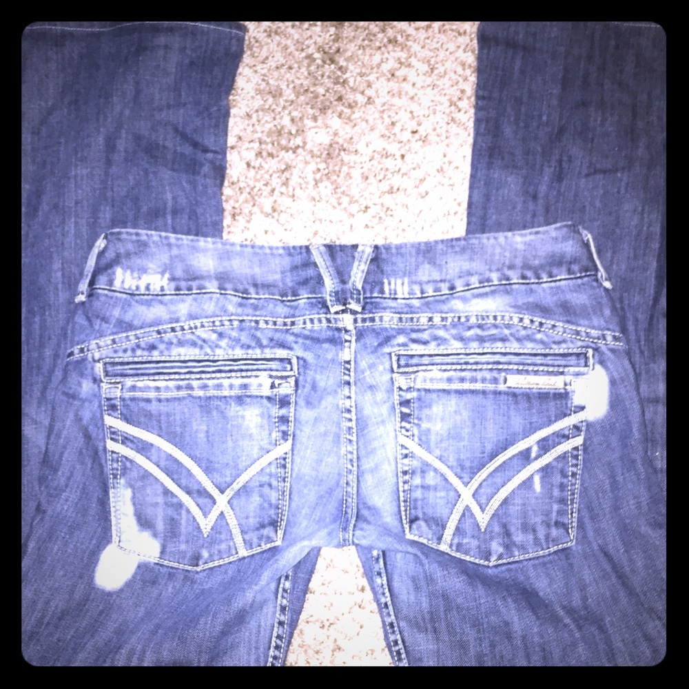 William rast size 31 bootcut distressed jeans